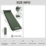 NNEOBA 10cm Thick Self-Inflating Double Mattress with Pillow Green