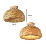 NNEOBA Handmade Boho Bamboo Wicker Ceiling Light Brown