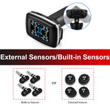 NNEOBA Smart USB Wireless Tire Pressure Monitoring System with Solar Charging Black