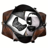 NNEOBA Retro Crocodile-Texture Travel Bag Brown