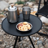 NNEOBA Folding Round Table Portable Telescopic Outdoor Three-legged Dining Table with lamp holder