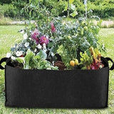 NNEOBA Felt Grow Bag Rectangle Planting Nursery Pot Outdoor Garden Flower Planting Bag with Handle Garden Vegetable Planting Container