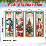 4PCS Christmas Door Banner Decoration Set