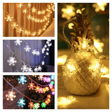Multicolor LED Snowflake String Lights USB-Powered