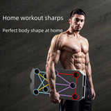 NNEOBA Folding Push-Up Board with Resistance Bands Black