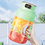 NNEOBA Electric Fruit Juicer Cup 1200ml Wireless Smoothie Blender Green