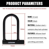 NNEOBA Heavy-Duty U-Shaped Motorcycle & Bicycle Anti-Theft Lock Black