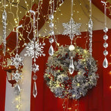 10Pcs Glitter Snowflake Christmas Ornaments Sparkling Hanging
