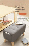 NNEOBA Minimalist Gray Solid Wood Shoe Stool for Home Entryways