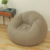 NNEOBA Khaki Inflatable Sofa - Portable Round Lazy Sofa Chair