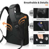 NNEOBA Waterproof 15.6 Flap Laptop Backpack Black