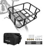 NNEOBA Rear Bike Basket with Waterproof Bag Metal Rear Rack Carrier Black