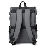NNEOBA Waterproof PU Leather Laptop Backpack Computer Bag Grey