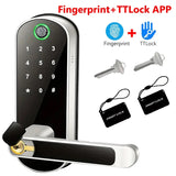NNEOBA Smart Fingerprint Door Lock with App Control & IC Cards (Waterproof)
