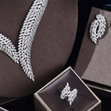 4-Piece Cubic Zirconia Bridal Jewelry Set – Necklace, Earrings, Bracelet & Ring