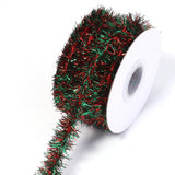 10-Yard Christmas Tinsel Garland 30mm Red & Green Wire Ribbon