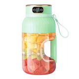 NNEOBA Electric Fruit Juicer Cup 1200ml Wireless Smoothie Blender Green