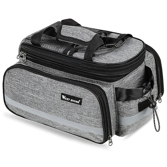 NNEOBA Expandable Rear Rack Bike Bag Trunk Pannier Grey