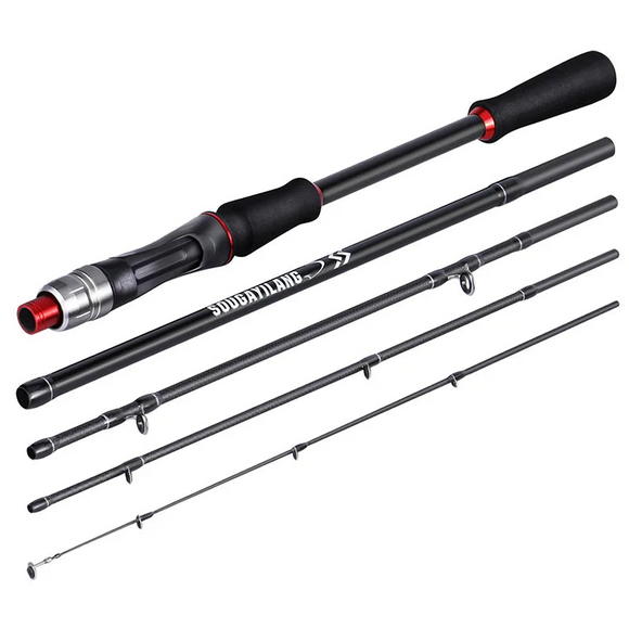 NNEOBA 2.1M Carbon Fiber Casting Rod 6-Section Black