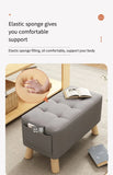 NNEOBA Minimalist Gray Solid Wood Shoe Stool for Home Entryways
