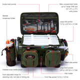 NNEOBA Fishing Tackle Shoulder Bag with Rain Cover Army Green