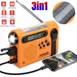 NNEOBA Solar Hand Crank Emergency Radio 3-in-1 Orange