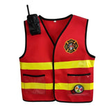 Kids' Firefighter Cosplay Costume Set with Red Hat