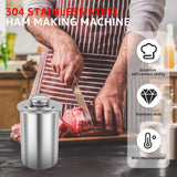 NNEOBA Stainless Steel Ham Maker with Thermometer Deli Meat Press Mold Silver