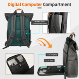 NNEOBA Ravel Expandable Laptop Backpack Waterproof Black