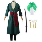 Roronoa Zoro Cosplay Costume with Trench Coat and Pants