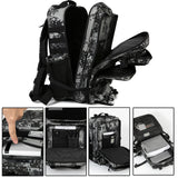 NNEOBA 45L Tactical Backpack Waterproof Rucksack Black Camo