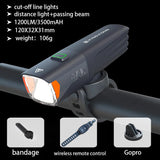 NNEOBA Bike Headlight Remote-Controlled Black