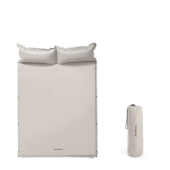 NNEOBA Self-Inflating Camping Mattress with Built-In Pillow Grey