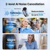 NNEOBA Mini Wireless Lavalier Microphone AI Noise Reduction USB-C