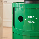 NNEOBA Minimalist Green Nightstands - Mid Century Round Coffee Tables with Storage