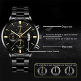 NNEOBA Men's Stainless Steel Quartz Calendar Watch