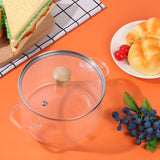 NNEOBA 1.6L Borosilicate Glass Saucepan with Lid Clear Heat-Resistant Pot