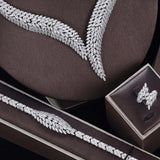4-Piece Cubic Zirconia Bridal Jewelry Set – Necklace, Earrings, Bracelet & Ring