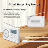 NNEOBA Mini Portable Digital FM Radio White
