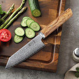 NNEOBA 5-Inch Handmade 67-Layer Damascus Steel Chef Knife AUS-10 Core Brown