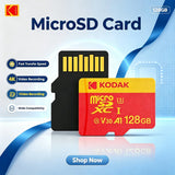 Kodak 128GB MicroSD Memory Card Class 10 U3 V30 High-Speed