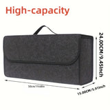 NNEOBA Anti-Slip Car Trunk Organizer–Foldable Felt Storage Box Grey