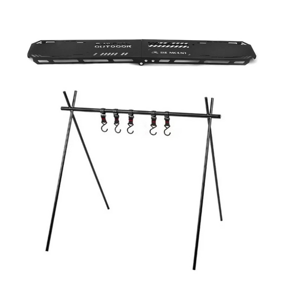 NNEOBA Foldable Camping Tripod Top Plate Rack Black