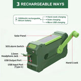 NNEOBA Solar Hand Crank Emergency Radio Green