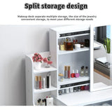 NNEOBA Elegance in Simplicity: White Dressing Table Set with Sliding Mirror & Ample Storage