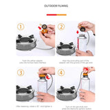 NNEOBA 4000W Camping Gas Stove Foldable High-Power Windproof Silver
