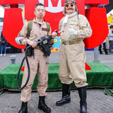 Halloween Father Ghostbusters Costumes Themed Cosplay Halloween Uniform Jumpsuit with Bag Ideal Adults Full Set Dress Up - Adult 150