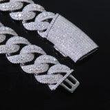 22mm Rose Gold Iced Miami Cuban Link Necklace – Zircon Hip-Hop Chain
