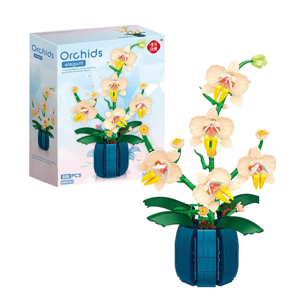 NNEOBA Orchid Building Blocks Flowers Bouquet