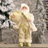 4Pcs Christmas Santa Claus Plush Doll Set Battery-Powered